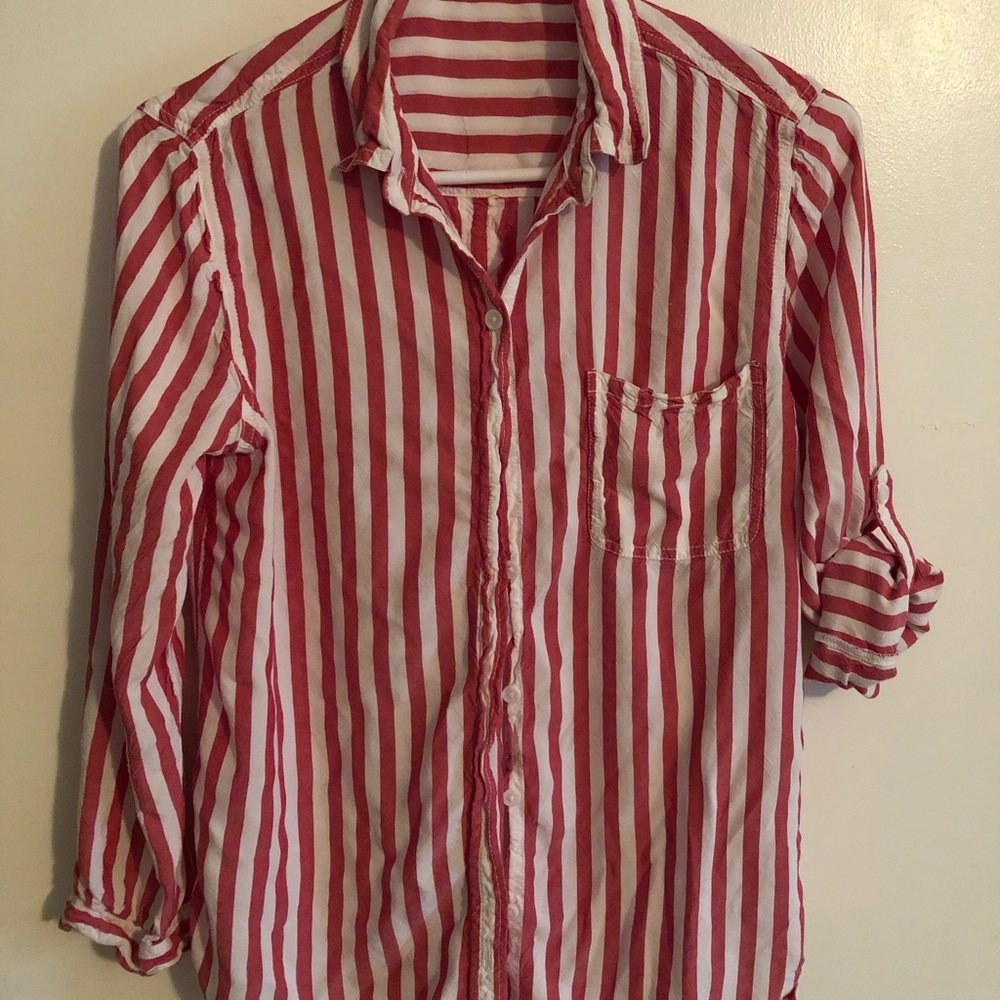 Small red and white blouse